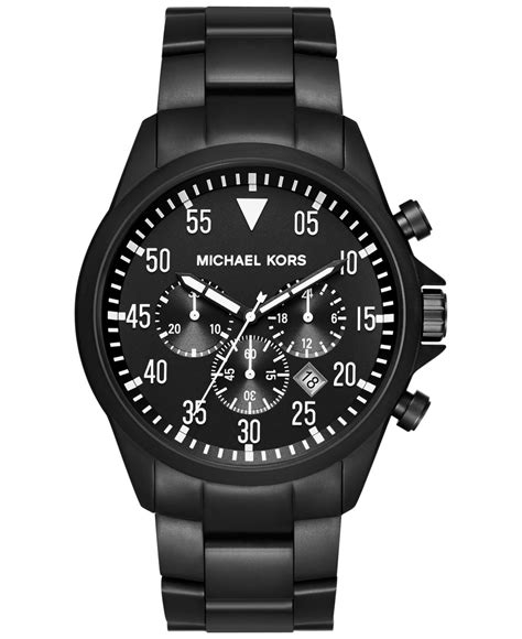 michael kors black ion chronograph mens watch|Michael Kors all black watch.